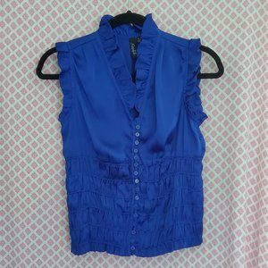 Aristocrat Jewel-toned Sapphire Blue Smocked Blouse